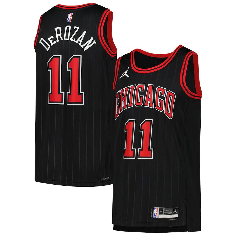Cheap Men Chicago Bulls 11 DeMar DeRozan Jordan Brand Black Statement Edition 2022-23 Swingman NBA Jersey